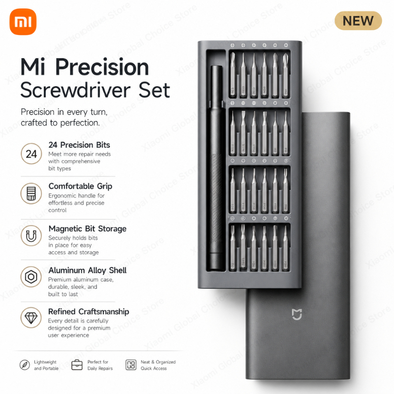 Micro Screwdriver Kit - ชุดไขควงความแม่นยำของเสี่ยวมี่พร้อมดอกไขควง 24 ชิ้น ไขควงแบบพกพา ดอกไขควงแม่เหล็ก เครื่องมือซ่อมแซม