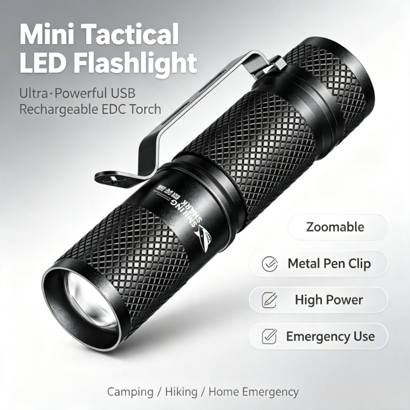 Edc (Every Day Carry - SMILING SHARK ไฟฉาย LED ขนาดเล็กพลังสูงพิเศษ แบบยุทธวิธี