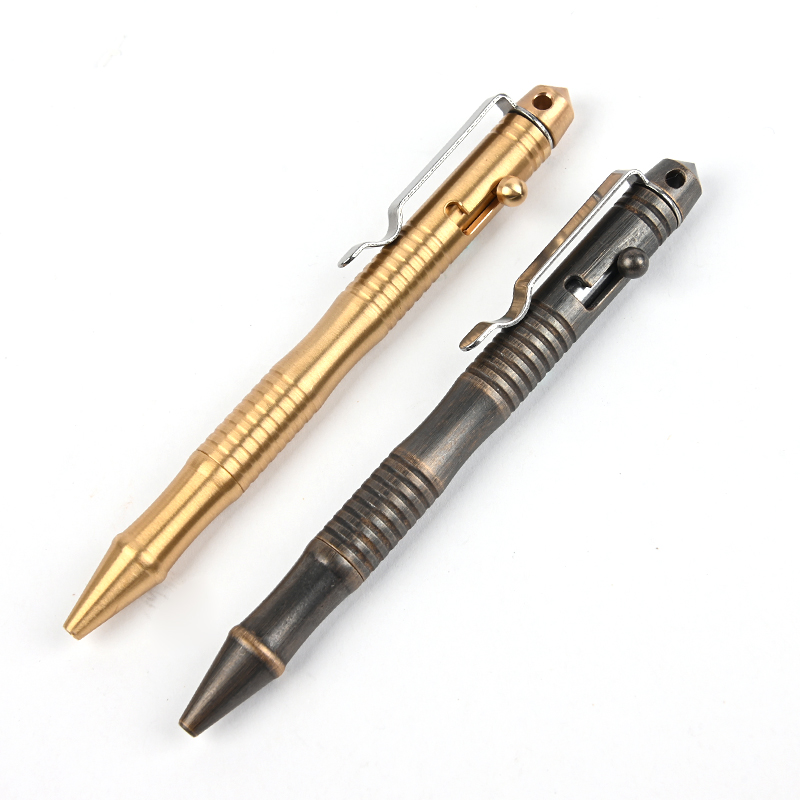 Pen Tactical Glass - ปากกาทองเหลืองแบบยุทธวิธีปากกาสำหรับสำนักงานปากกาทุบกระจกแบบฉุกเฉินเครื่องมือป้องกันตนเองสำหรับงานกลางแจ้ง