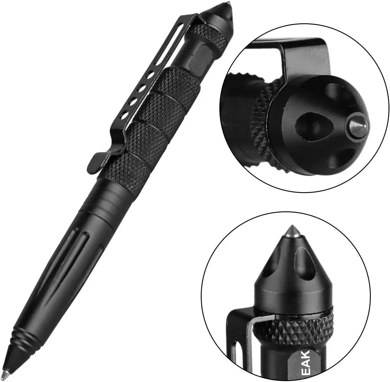 Pen Tactical Glass - ปากกายุทธวิธีอเนกประสงค์ป้องกันตัวกัน ป้องกันการลื่นไถล เครื่องมือเอาตัวรอดฉุกเฉิน ที่ทุบกระจก เหล็กทังสเตน สำหรับกู้ภัยและหนีภัยกลางแจ้ง
