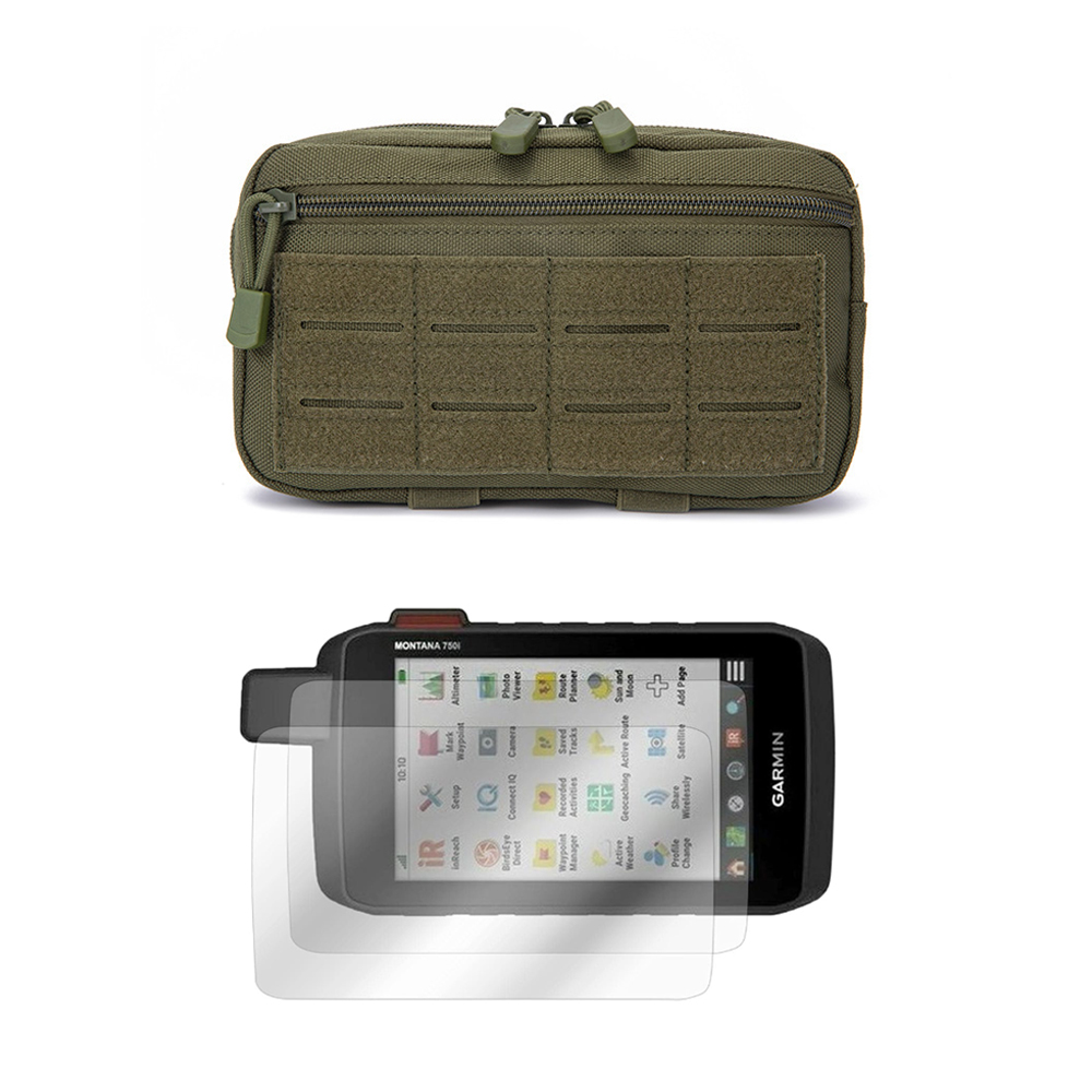 Edc Carry Items - กระเป๋าคาดเอวแบบยุทธวิธีสำหรับกีฬา Molle EDC พร้อมฟิล์มกันรอยหน้าจอสำหรับ Garmin Montana