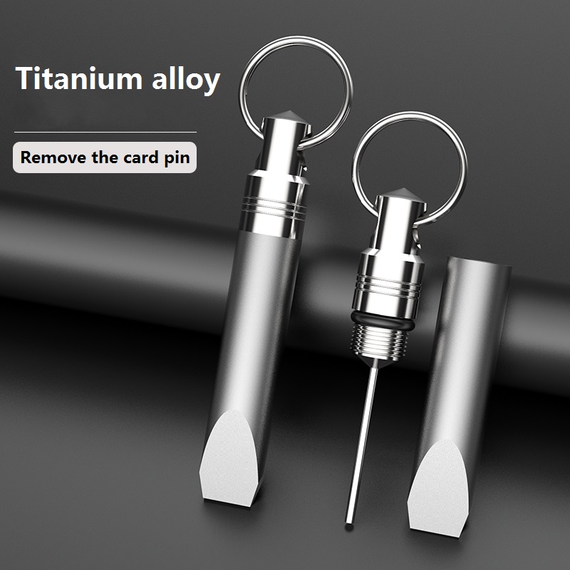 Titanium Pry Bar - มัลติฟังก์ชันไทเทเนี่ยมอัลลอยเอาเข็มพวงกุญแจออกเครื่องดึงซิมการ์ดสำหรับโทรศัพท์มือถือคานงัดแกะกล่อง