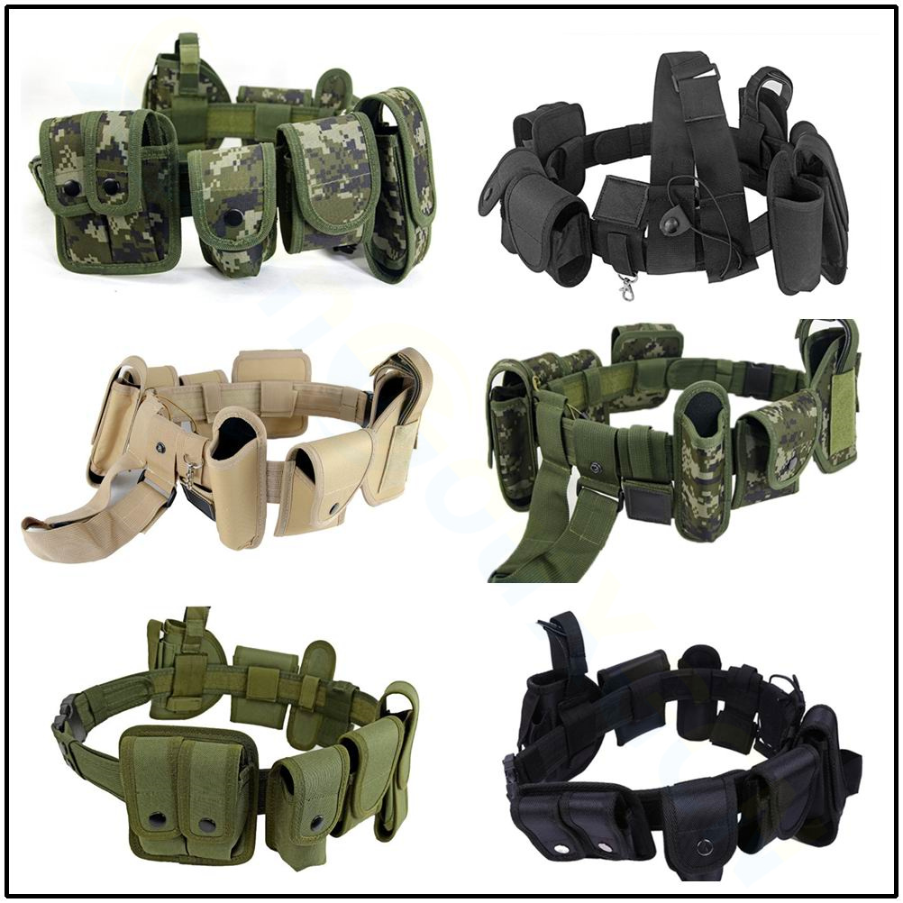 Edc Carry Belt - กลางแจ้งชุดเข็มขัดยุทธวิธีตํารวจ Security Guard Modular อุปกรณ์ Multi-pockets