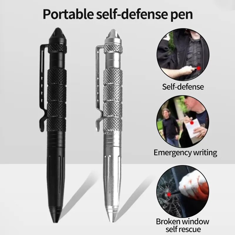 Pen Tactical Glass - ปากกายุทธวิธีอเนกประสงค์ป้องกันตัวฉุกเฉินเอาตัวรอดป้องกันการลื่นไถลเครื่องมือกู้ภัยกลางแจ้งเหล็กทังสเตน