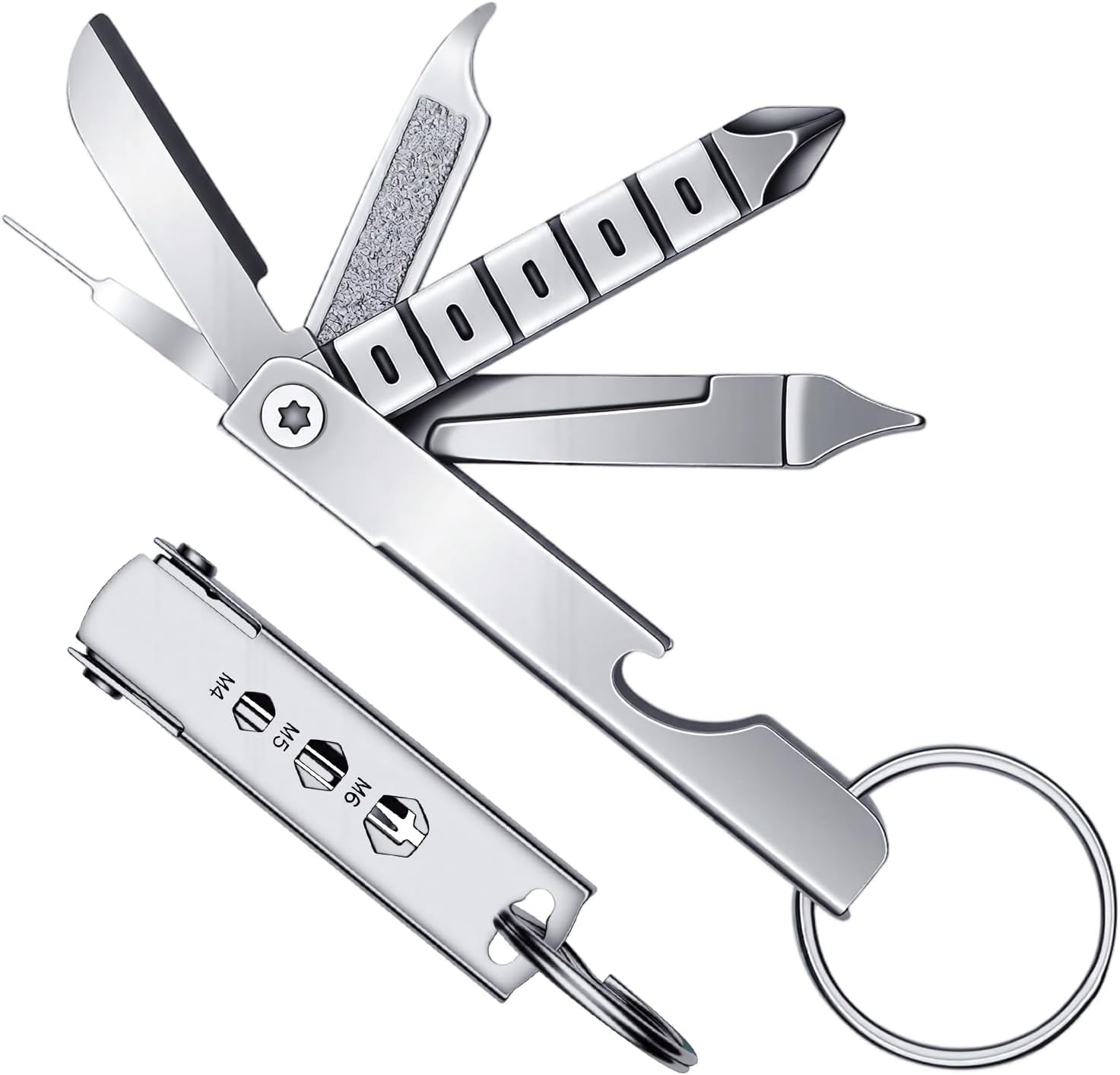 Micro Screwdriver Kit - ชุดเครื่องมืออเนกประสงค์พกพาขนาดเล็ก ทำจากสแตนเลส ประกอบด้วยไขควง ประแจ ที่เปิดขวด สำหรับใช้งานกลางแจ้ง