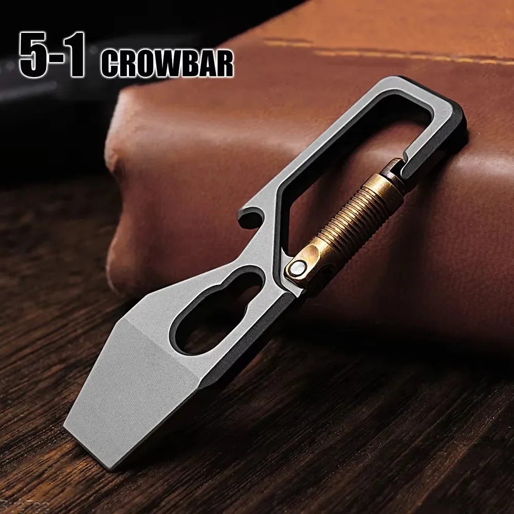 Titanium Pry Bar - 6 ซม.5-1 Multi-Function พวงกุญแจ Pry Bar
